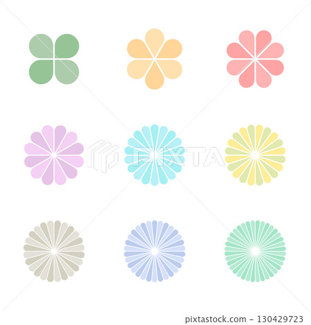 Flower petal silhouette material variation Flower petal silhouette material variation 130429723