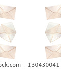 Envelope close and open, watercolor vertical frame isolated on white. Hand drawn high quality art. Simple flat style illustration for stationary designs, cards, notebooks, textile, packages design 130430041