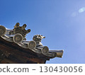 Japanese tile design that stands out against the blue sky 130430056