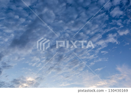 Clouds floating in the blue sky [Background material] 130430169