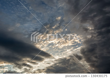 Clouds floating in the blue sky [Background material] 130430175