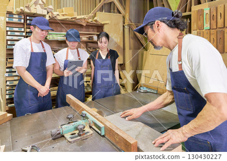 Practical training at a furniture manufacturing site Practical training at a furniture manufacturing site 130430227