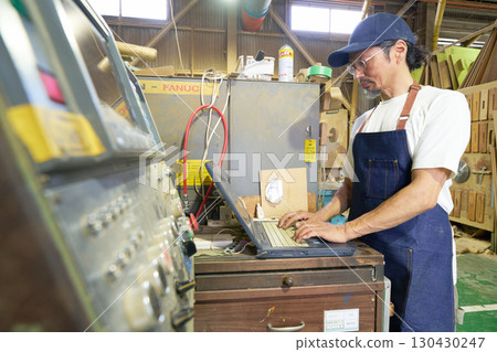 A woodworking shop where wood processing is performed under computer control 130430247