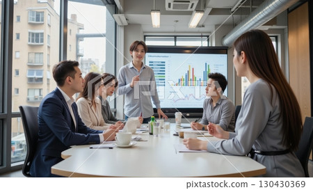 Businessmen meeting in a conference room 130430369
