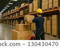 Warehouse worker loading boxes 0027 130430470