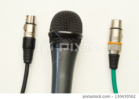 Microphone for vocal and cable with connectors XLR canon Microphone for vocal and cable with connectors XLR canon 130430562