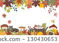 Autumn leaves frame material 130430653