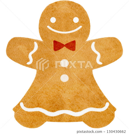 Watercolor illustration of ginger cookies 130430662