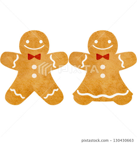薑餅的水彩插圖 薑餅的水彩插圖 130430663