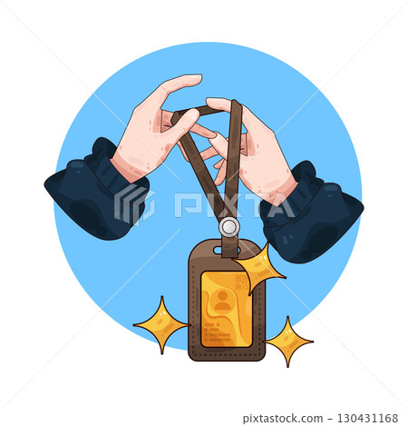 illustration of Hand Holding ID Card illustration of Hand Holding ID Card 130431168