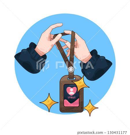 illustration of Hand Holding ID Card illustration of Hand Holding ID Card 130431177