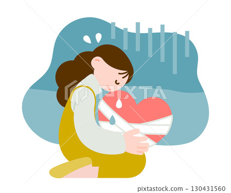 感到孤獨和有溝通問題的女孩 130431560