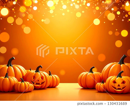 Orange Halloween pumpkin illustration background Orange Halloween pumpkin illustration background 130431689