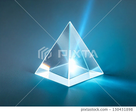 Prismatic light reflected on a triangular crystal 130431898