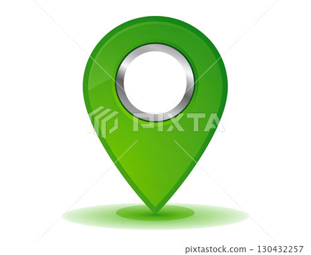 Pins and markers for navigation separated on white background. 130432257