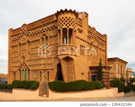 Historical house of factory manager in Colonia Guell, Spain Historical house of factory manager in Colonia Guell, Spain 130432344
