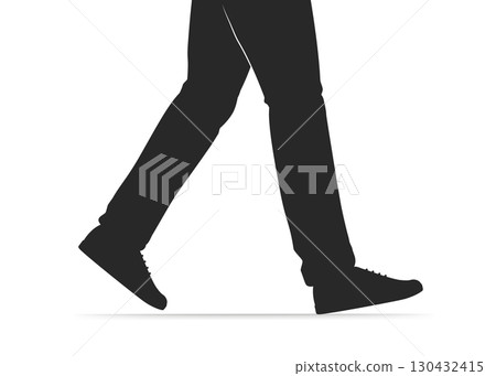 Silhouettes of the feet of walking people stock illustration Silhouettes of the feet of walking people stock illustration 130432415