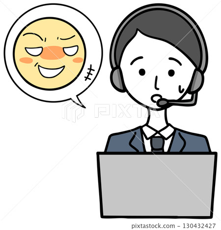 A confused call center man and his sexual harasser A confused call center man and his sexual harasser 130432427