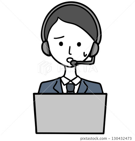 A man in a call center in trouble A man in a call center in trouble 130432473