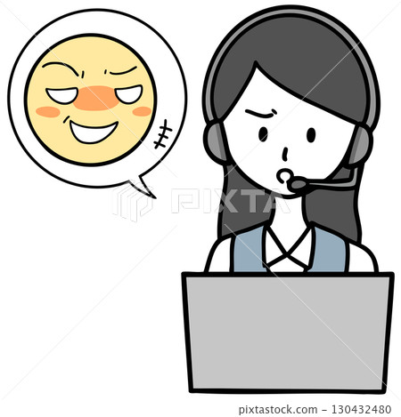 Angry call center woman and sexual harasser 130432480