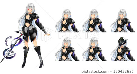黑衣劍客少女-奇幻人物動漫風格插畫 黑衣劍客少女-奇幻人物動漫風格插畫 130432685