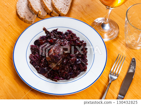 Stewed pork ribs served with cabbage Stewed pork ribs served with cabbage 130432825