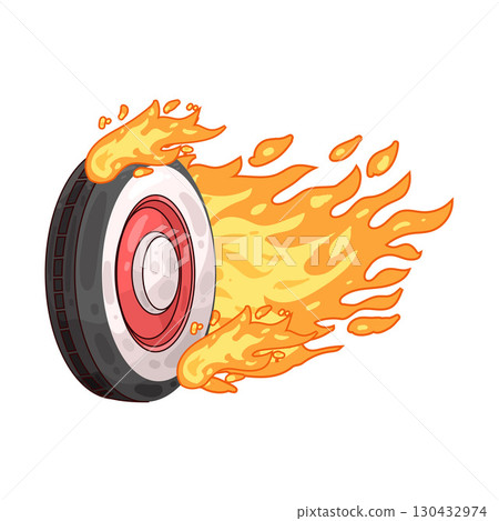 illustration of tire fire  130432974