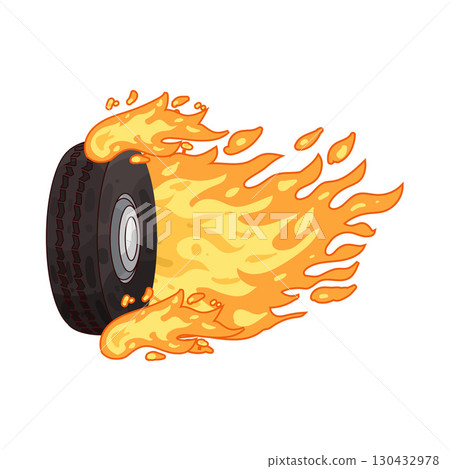 illustration of tire fire illustration of tire fire 130432978