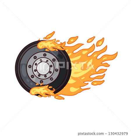 illustration of tire fire  130432979