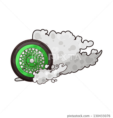 illustration of tire smoke 130433076