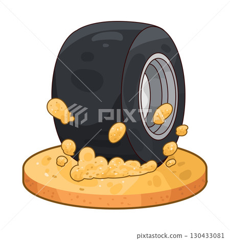 illustration of dirty tire 130433081