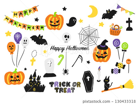 萬聖節主題的可愛手繪插畫集 萬聖節主題的可愛手繪插畫集 130433318
