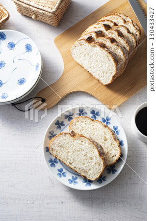 Breakfast at rye bread 130433427