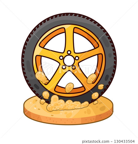 illustration of dirty tire 130433504