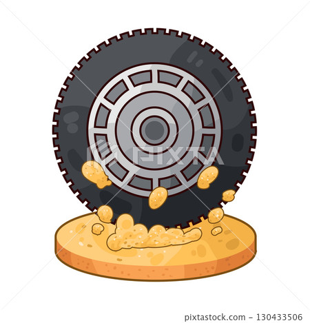 illustration of dirty tire 130433506