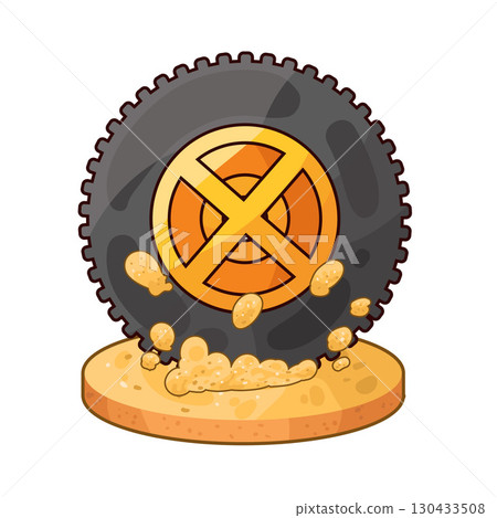 illustration of dirty tire 130433508
