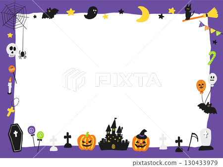 Halloween cute horizontal frame Halloween cute horizontal frame 130433979