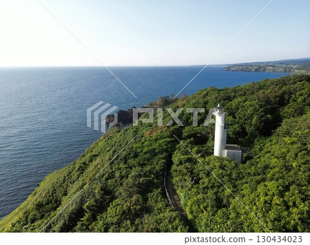 Yamagata, Yusa, Ugo Misaki Lighthouse (photographed by drone) 130434023