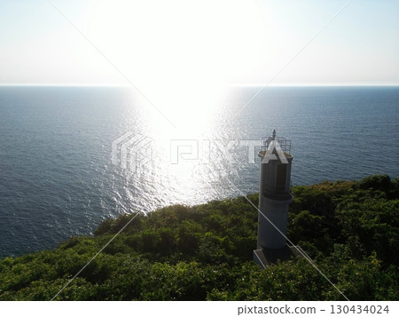 山形縣湯佐市羽後岬燈塔（無人機拍攝） 130434024