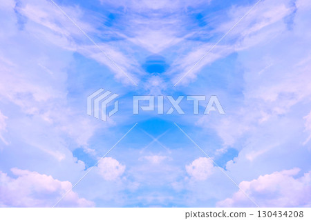 Symmetry.Blue sky with wavy clouds with symmetrical sides Symmetry.Blue sky with wavy clouds with symmetrical sides 130434208