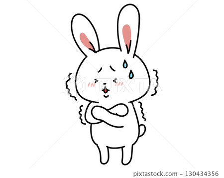 Are you nervous? Are you cold? Do you have a cold? The shivering rabbit 130434356