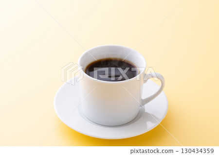 Hot coffee on the table 130434359