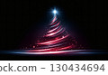 黑色背景流線燈光聖誕樹 130434694