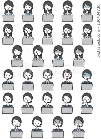 Call center men and women set 130434730