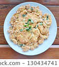 A Delicious Thai-style Omelette Topped with Crispy Fried Garlic 130434741