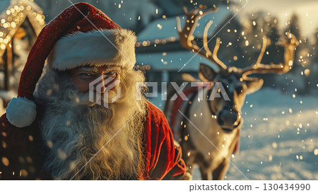Santa Claus and reindeer 130434990