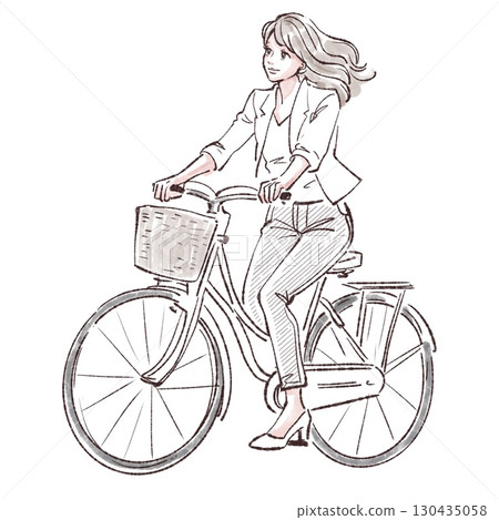 婦女和女孩的水彩和手繪插圖素材 婦女和女孩的水彩和手繪插圖素材 130435058