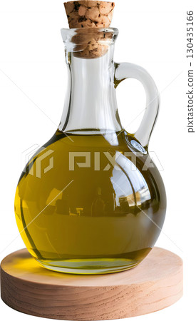 Fresh Olive Oil in Glass Bottle Healthy Cooking Ingredient 130435166