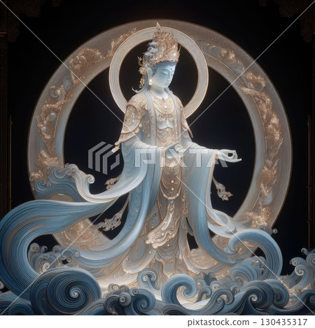 Mazu(the Chinese sea goddess) with Generative AI. 130435317