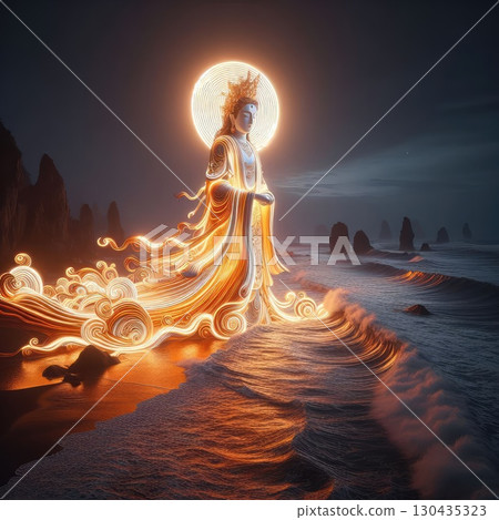 Mazu(the Chinese sea goddess) with Generative AI. Mazu(the Chinese sea goddess) with Generative AI. 130435323
